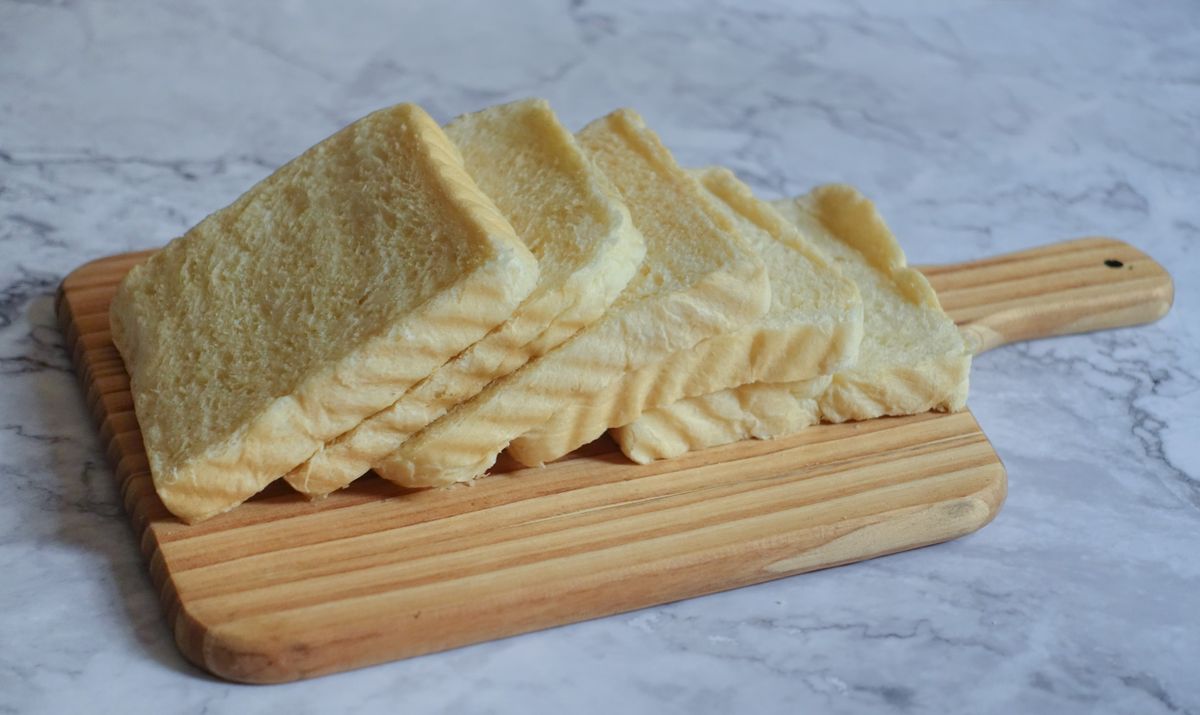 Sliced bread on a board