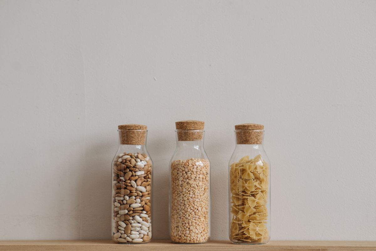 Glass storage jars with lids