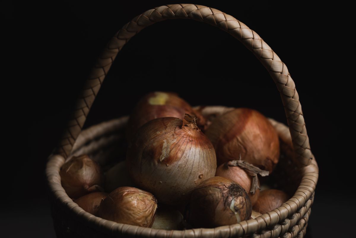 Onions in a basket
