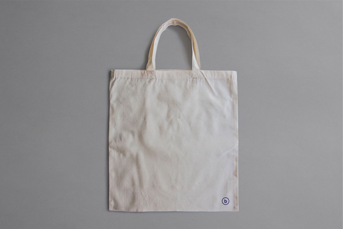 A plain fabric tote bag