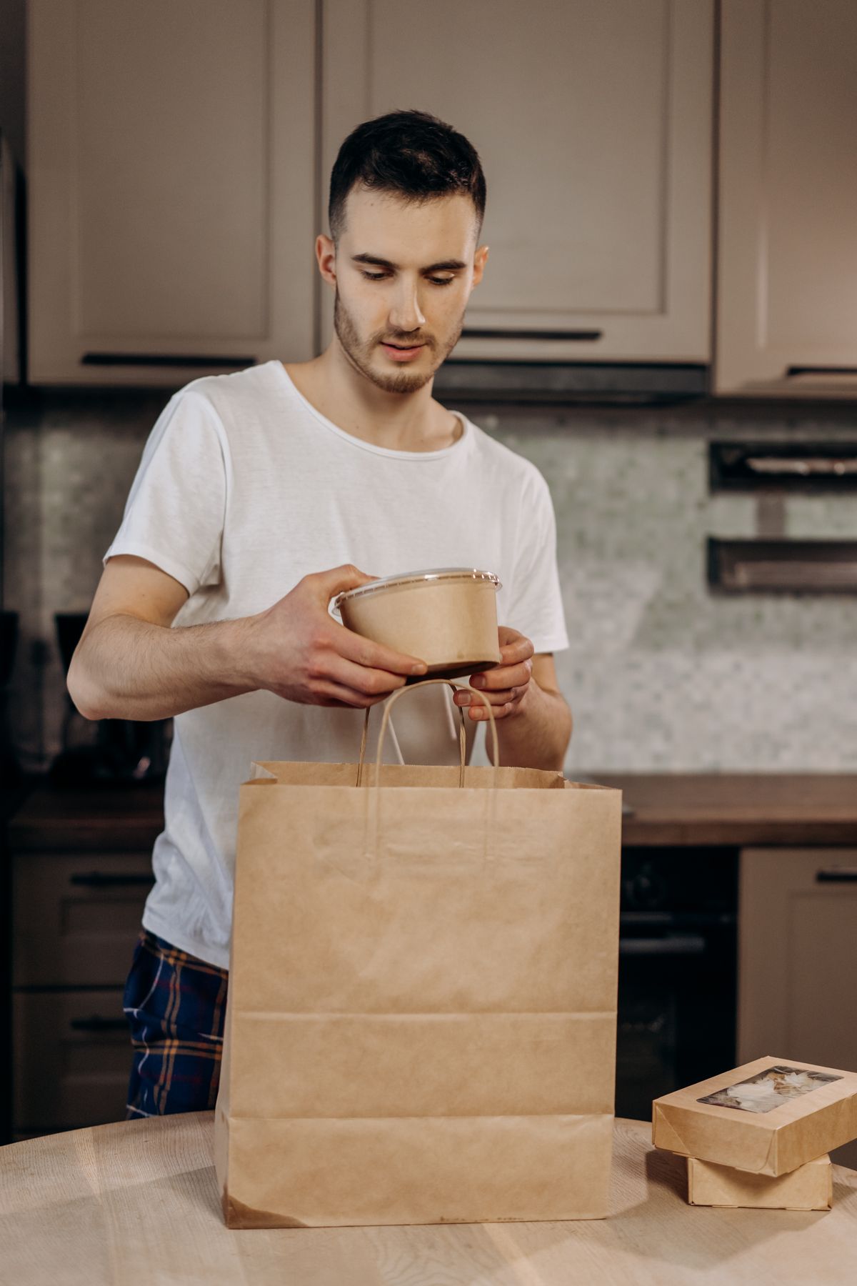 Packing food for takeout