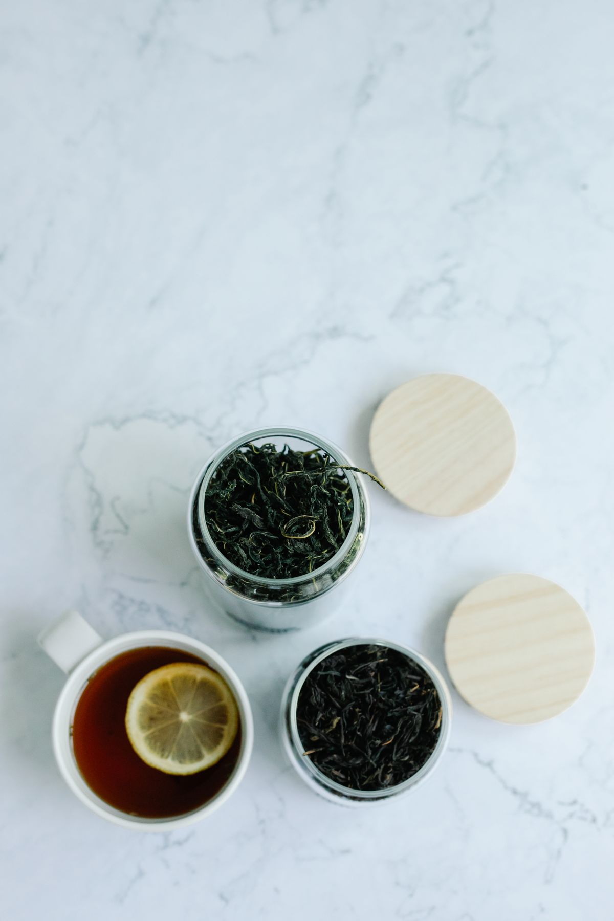 Loose tea and storage jars